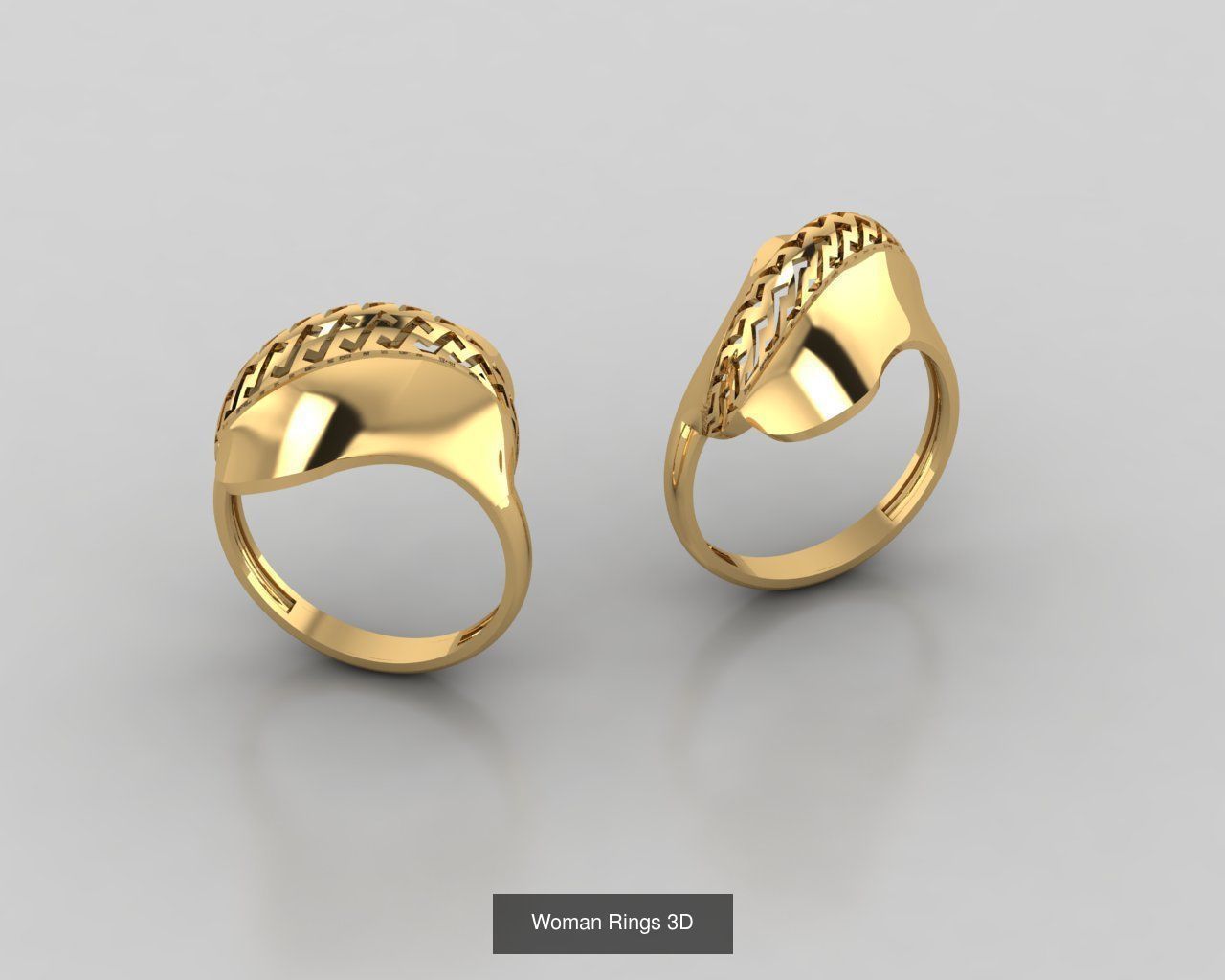 Woman Rings 59 Model 3D Print Model  3D Model Collection_56
