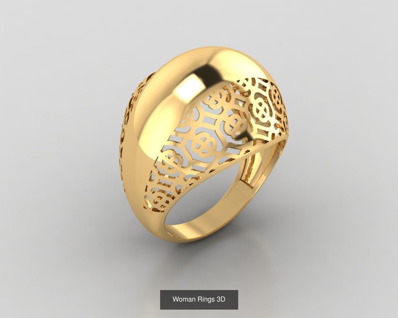 Woman Rings 59 Model 3D Print Model  3D Model Collection_35