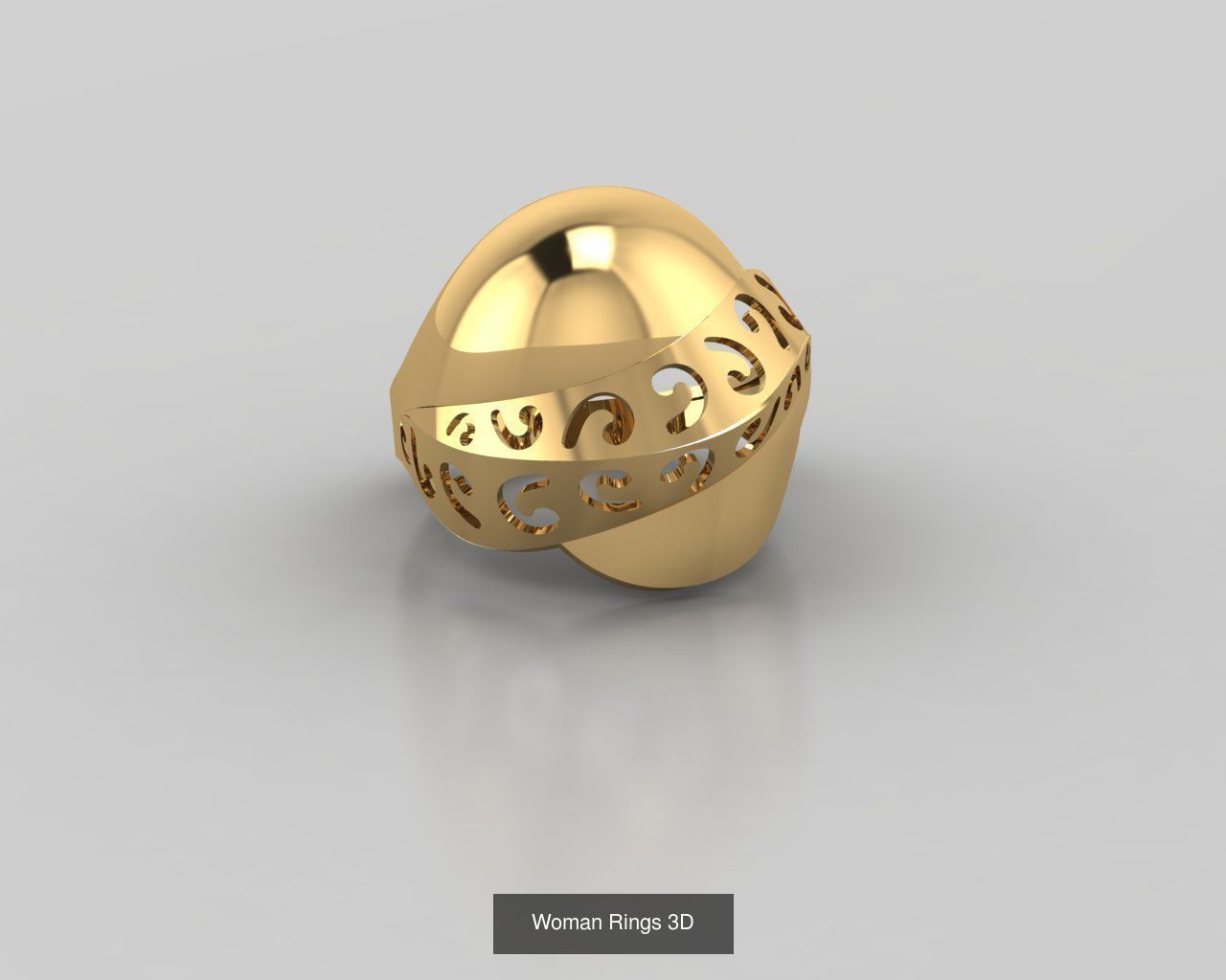 Woman Rings 59 Model 3D Print Model  3D Model Collection_49