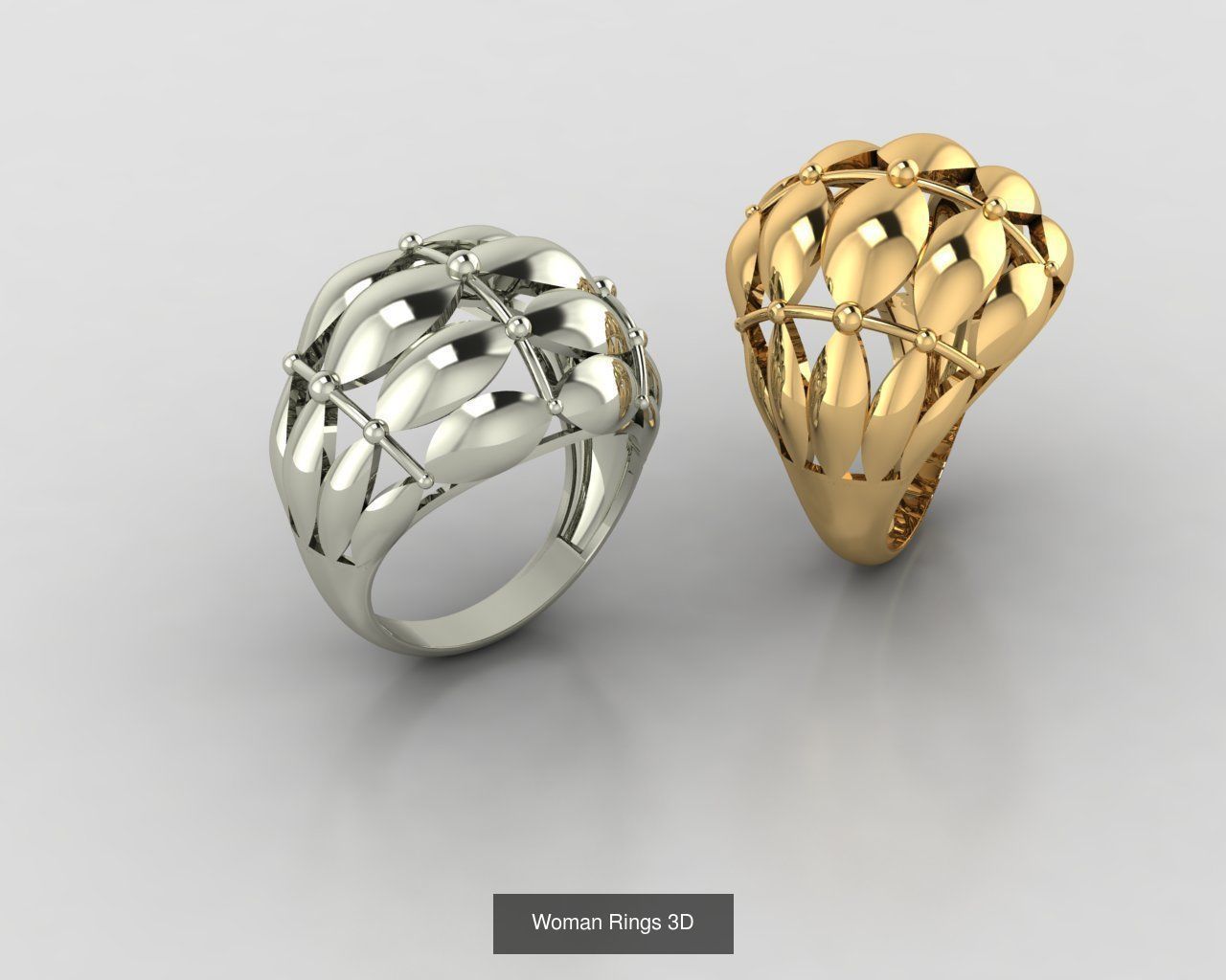 Woman Rings 59 Model 3D Print Model  3D Model Collection_40