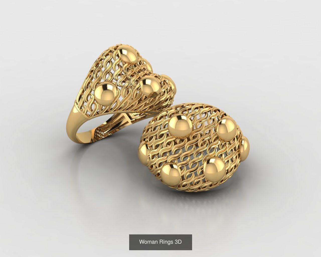 Woman Rings 59 Model 3D Print Model  3D Model Collection_16