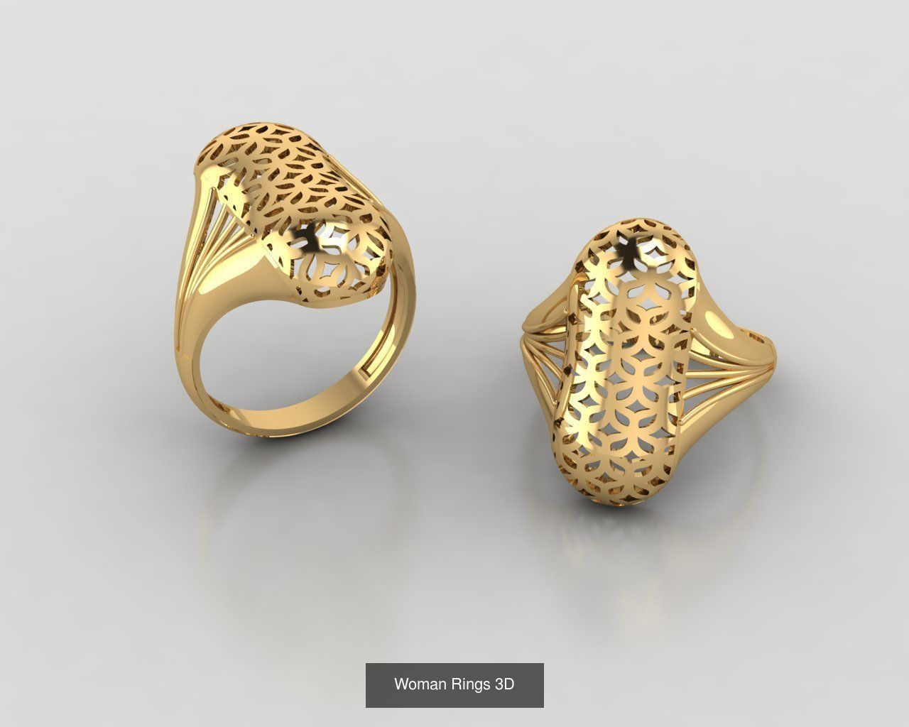 Woman Rings 59 Model 3D Print Model  3D Model Collection_64