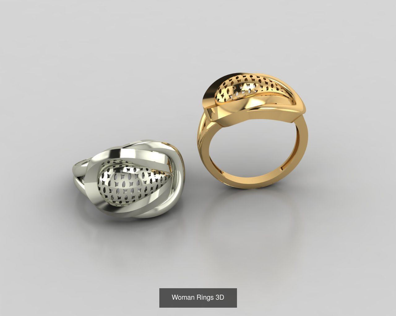 Woman Rings 59 Model 3D Print Model  3D Model Collection_50