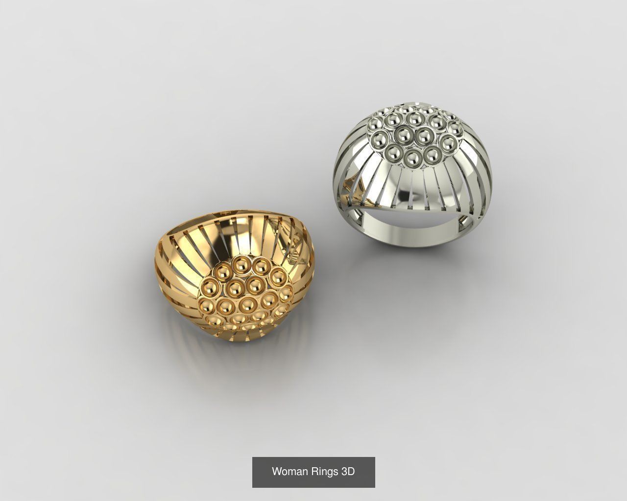 Woman Rings 59 Model 3D Print Model  3D Model Collection_33