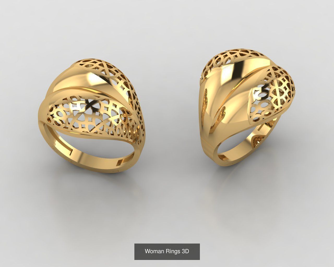 Woman Rings 59 Model 3D Print Model  3D Model Collection_55