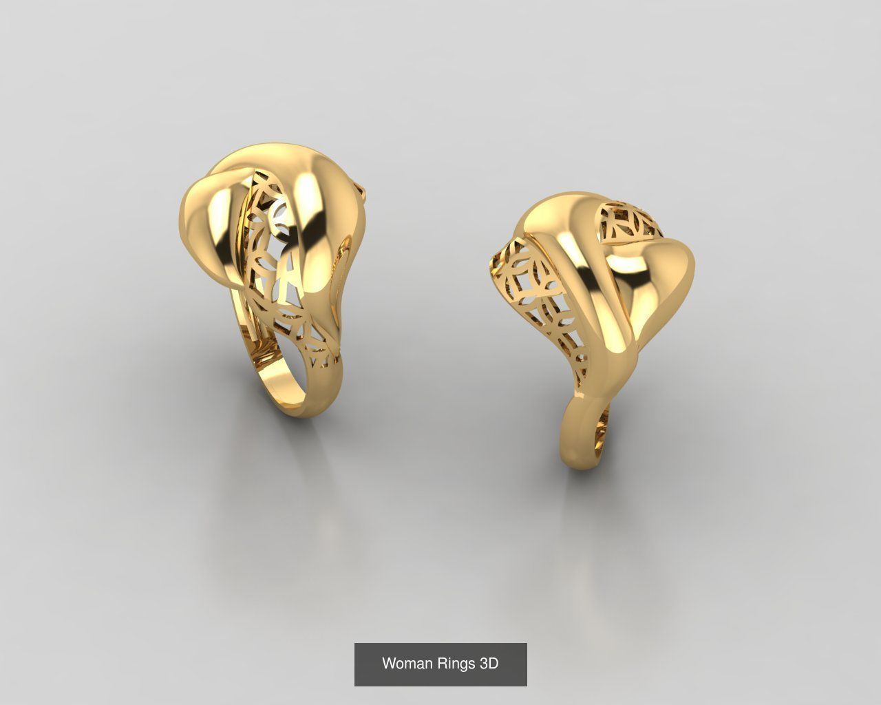 Woman Rings 59 Model 3D Print Model  3D Model Collection_48