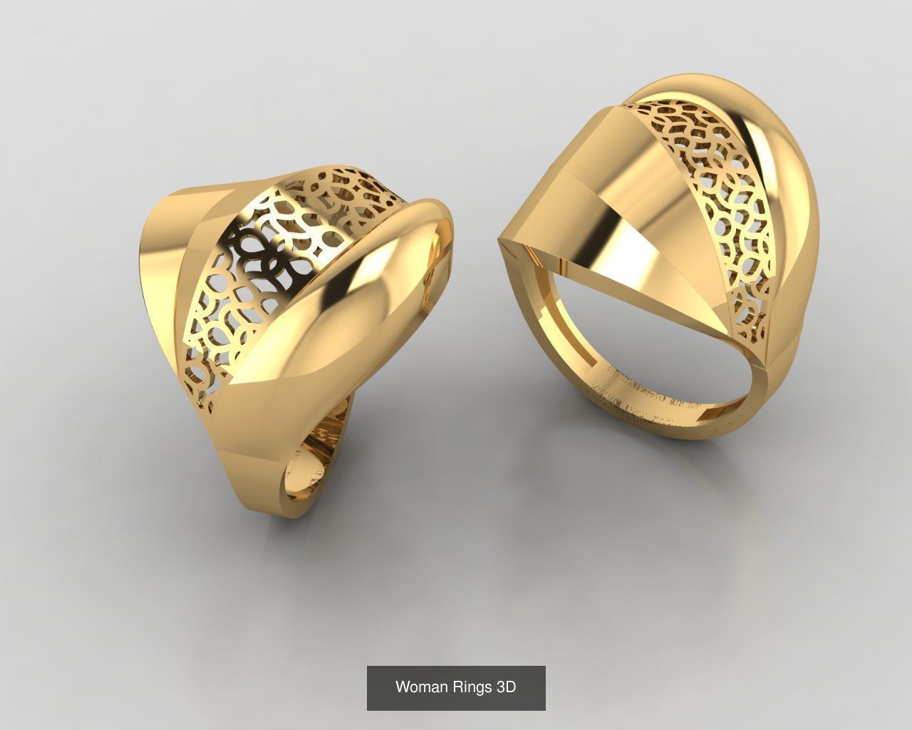 Woman Rings 59 Model 3D Print Model  3D Model Collection_60