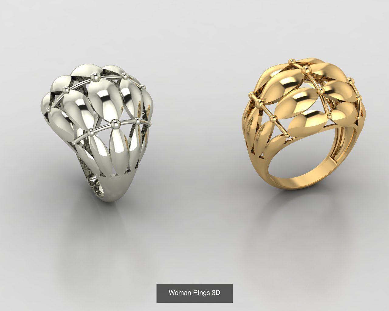 Woman Rings 59 Model 3D Print Model  3D Model Collection_34