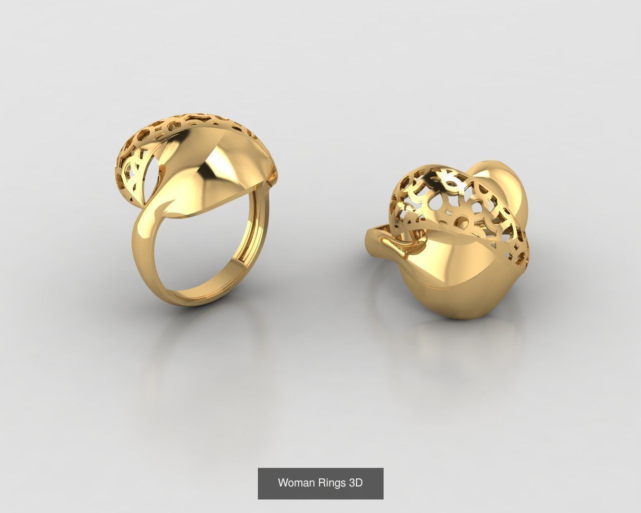 Woman Rings 59 Model 3D Print Model  3D Model Collection_51