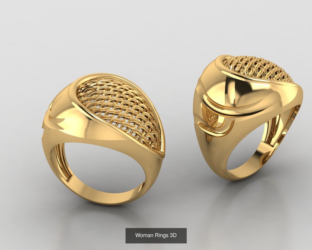Woman Rings 59 Model 3D Print Model  3D Model Collection_11