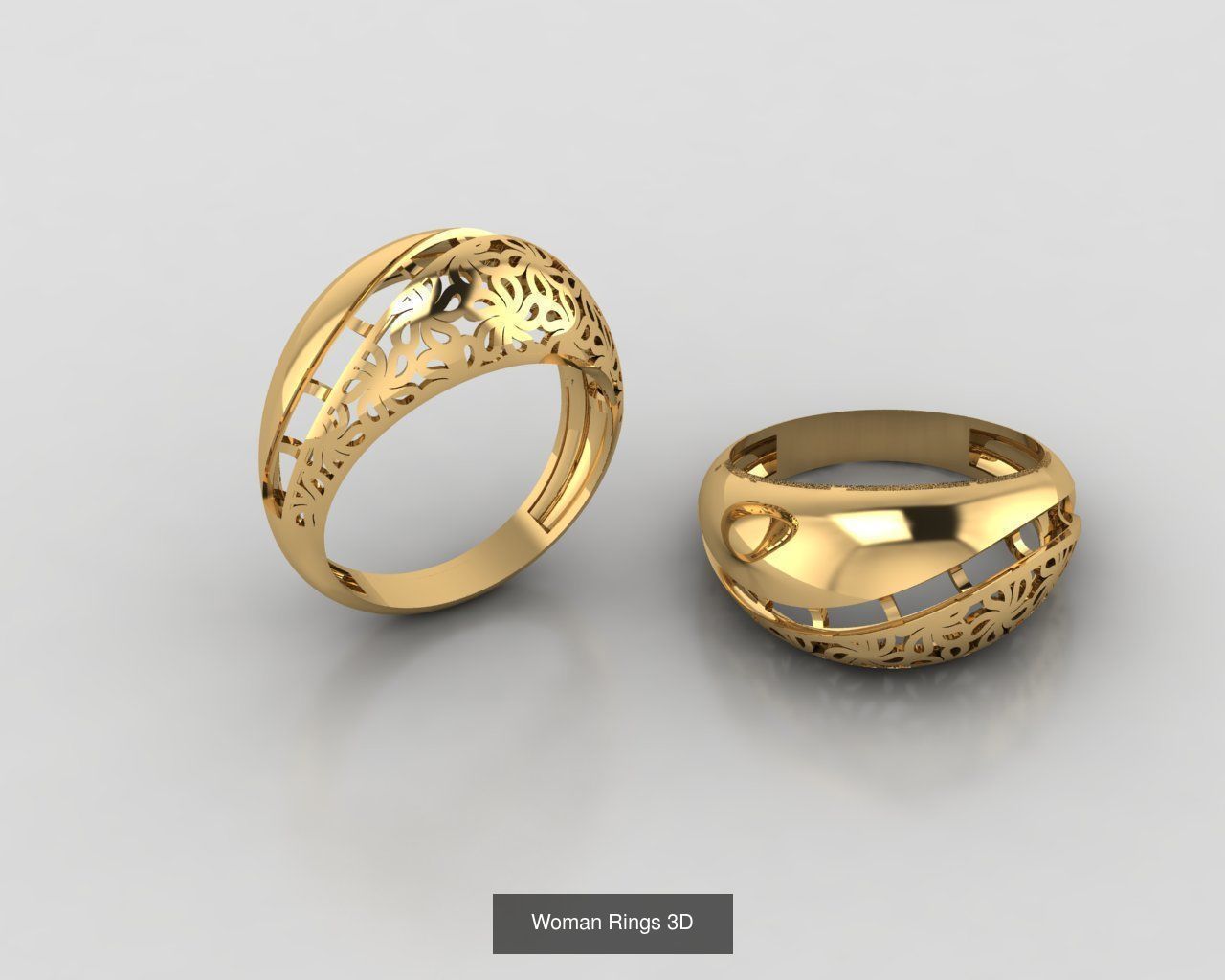 Woman Rings 59 Model 3D Print Model  3D Model Collection_8