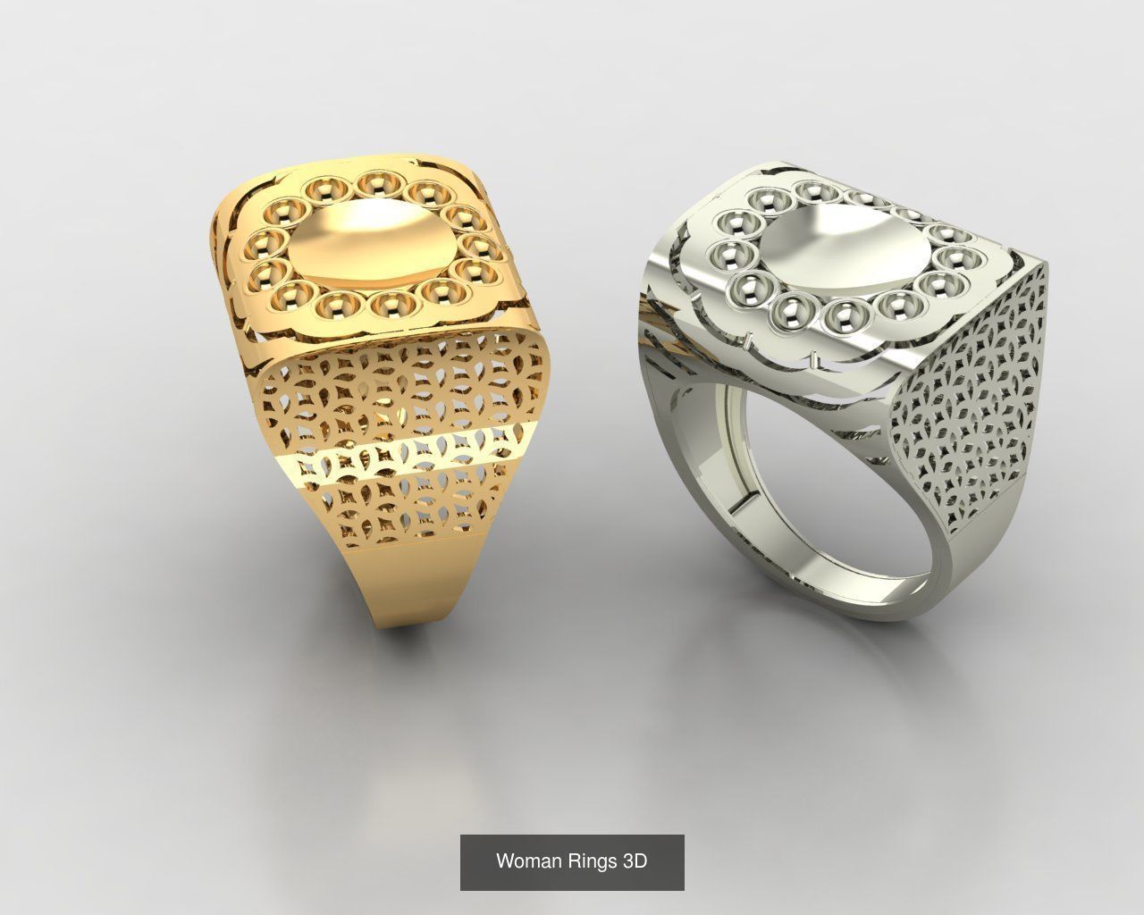 Woman Rings 59 Model 3D Print Model  3D Model Collection_25