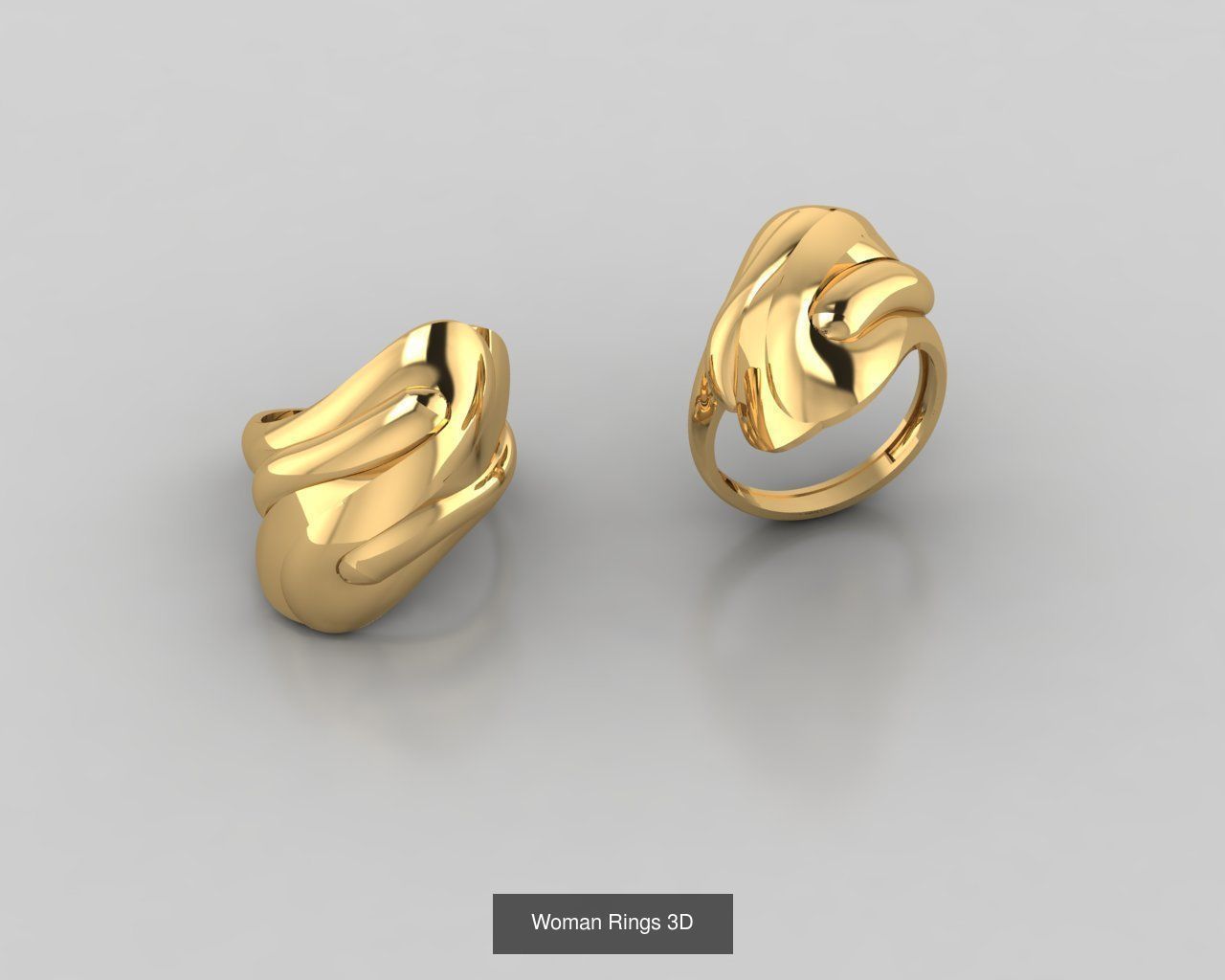 Woman Rings 59 Model 3D Print Model  3D Model Collection_57