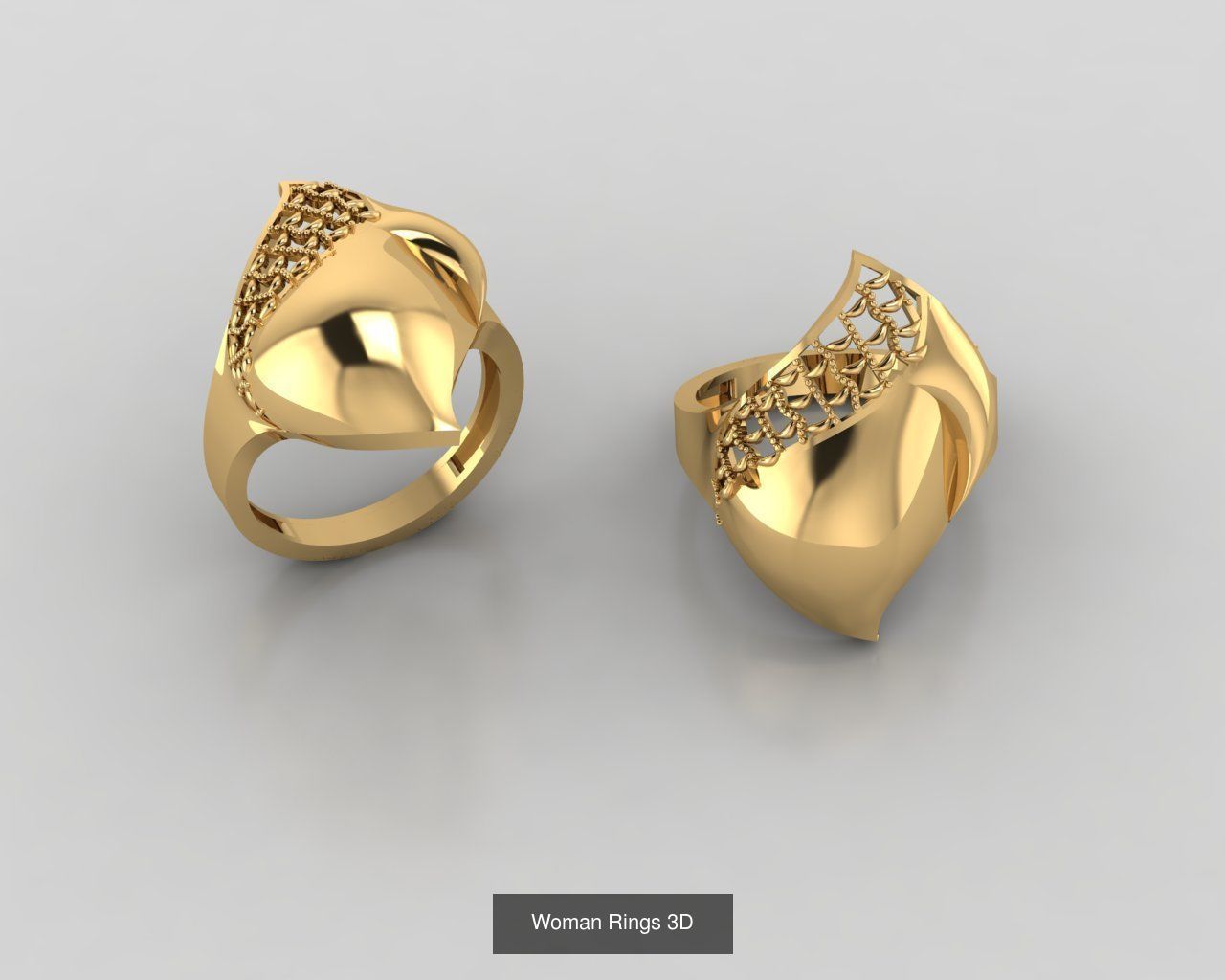 Woman Rings 59 Model 3D Print Model  3D Model Collection_58