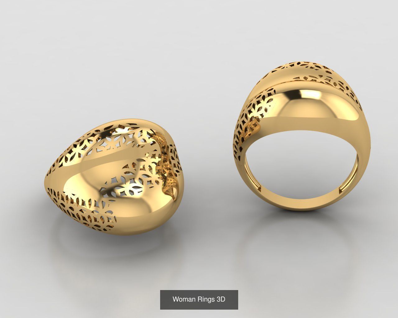 Woman Rings 59 Model 3D Print Model  3D Model Collection_21