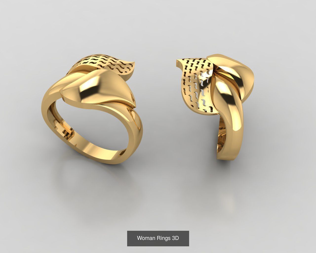 Woman Rings 59 Model 3D Print Model  3D Model Collection_65