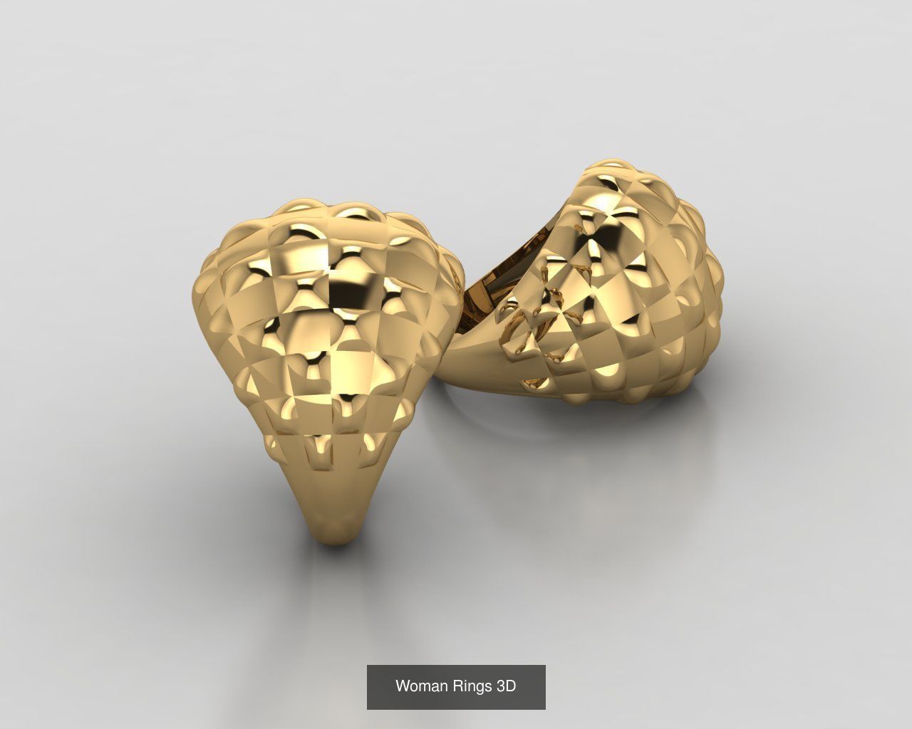 Woman Rings 59 Model 3D Print Model  3D Model Collection_38