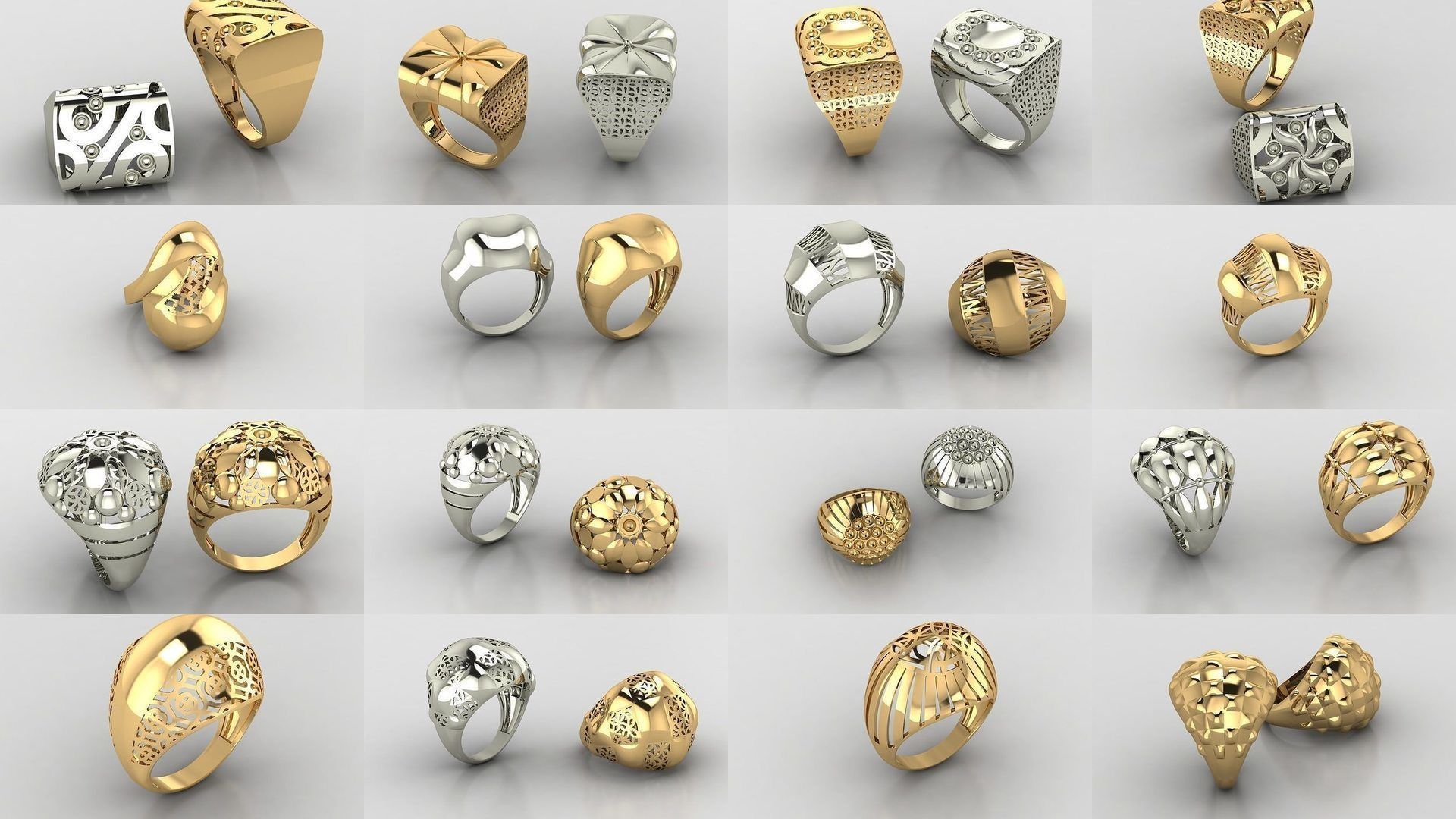 Woman Rings 59 Model 3D Print Model  3D Model Collection_1