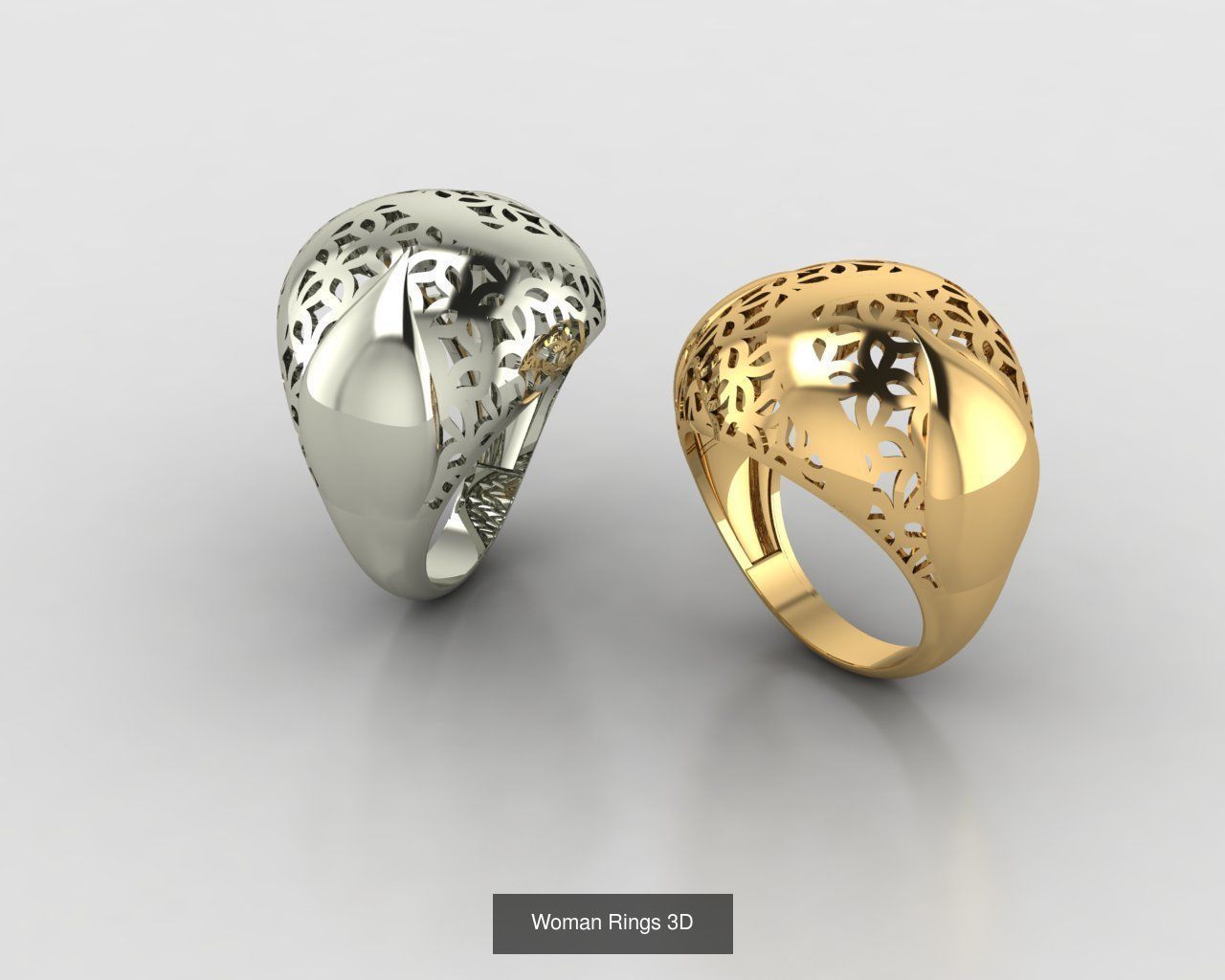 Woman Rings 59 Model 3D Print Model  3D Model Collection_41