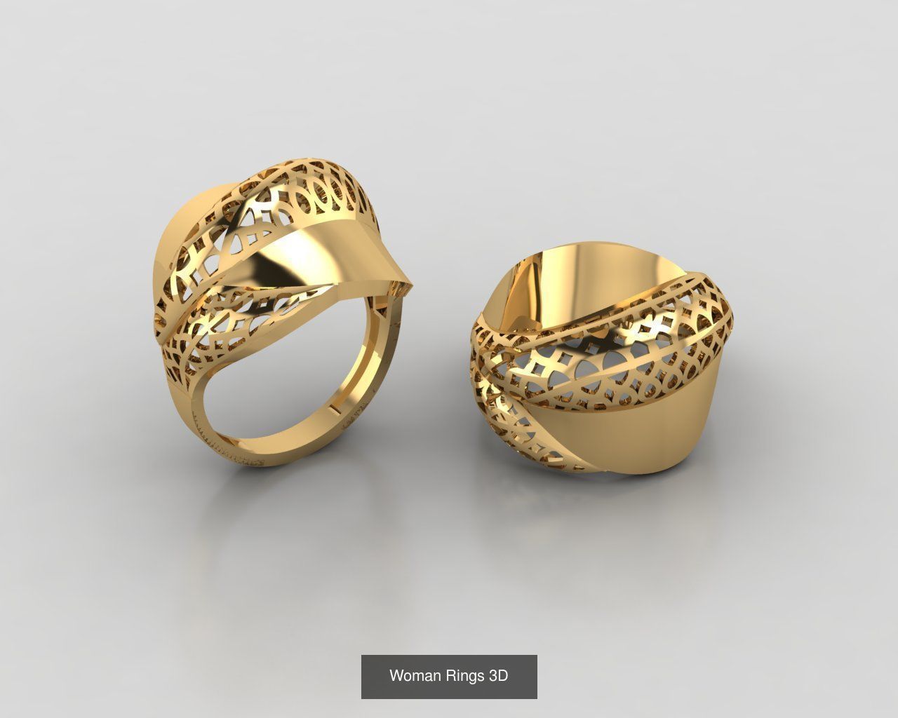 Woman Rings 59 Model 3D Print Model  3D Model Collection_53