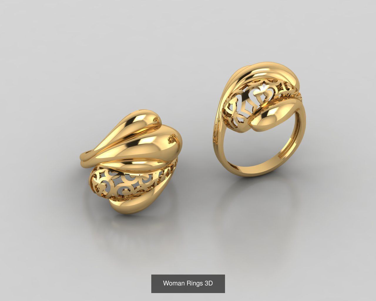 Woman Rings 59 Model 3D Print Model  3D Model Collection_52