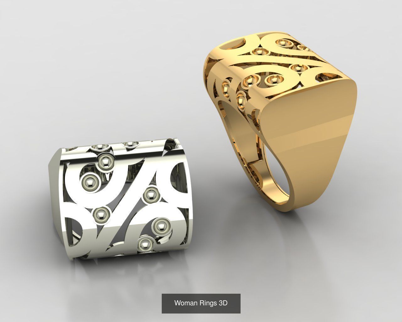 Woman Rings 59 Model 3D Print Model  3D Model Collection_23