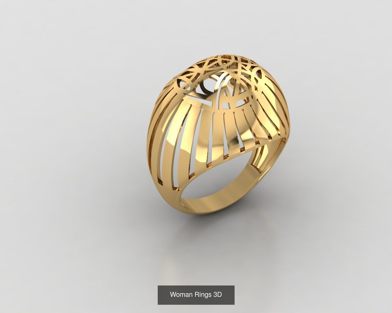 Woman Rings 59 Model 3D Print Model  3D Model Collection_37