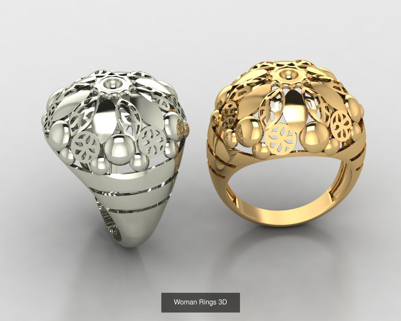 Woman Rings 59 Model 3D Print Model  3D Model Collection_31