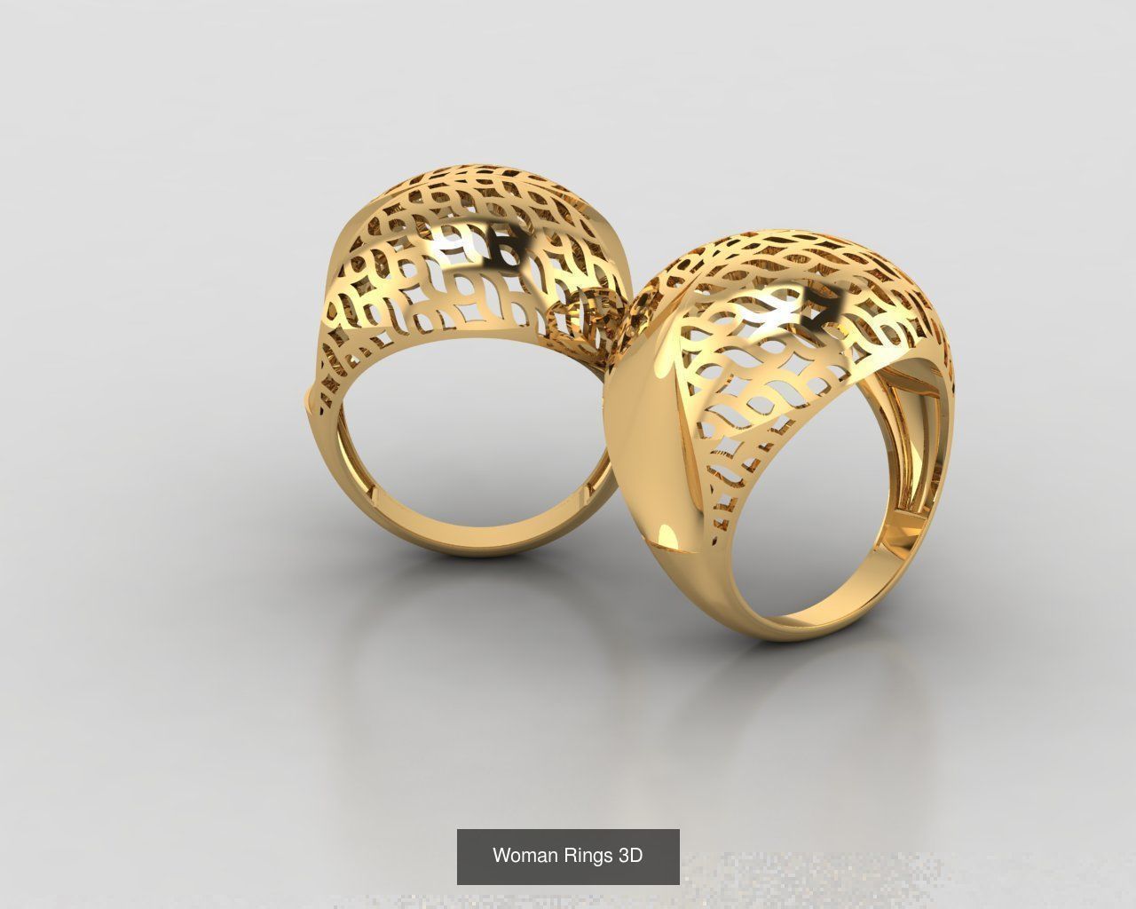 Woman Rings 59 Model 3D Print Model  3D Model Collection_43