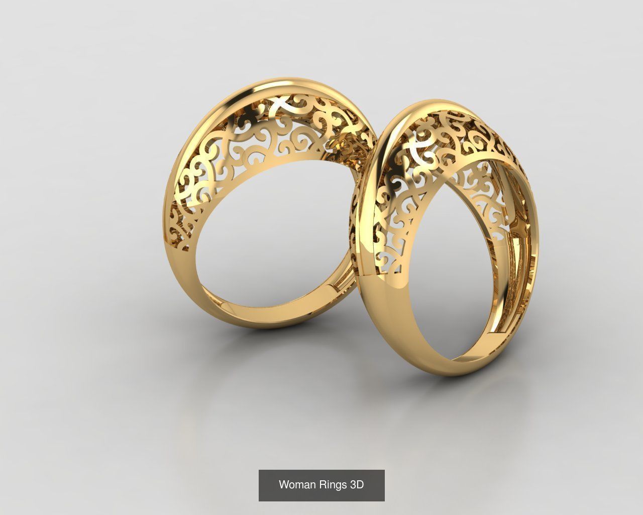 Woman Rings 59 Model 3D Print Model  3D Model Collection_63