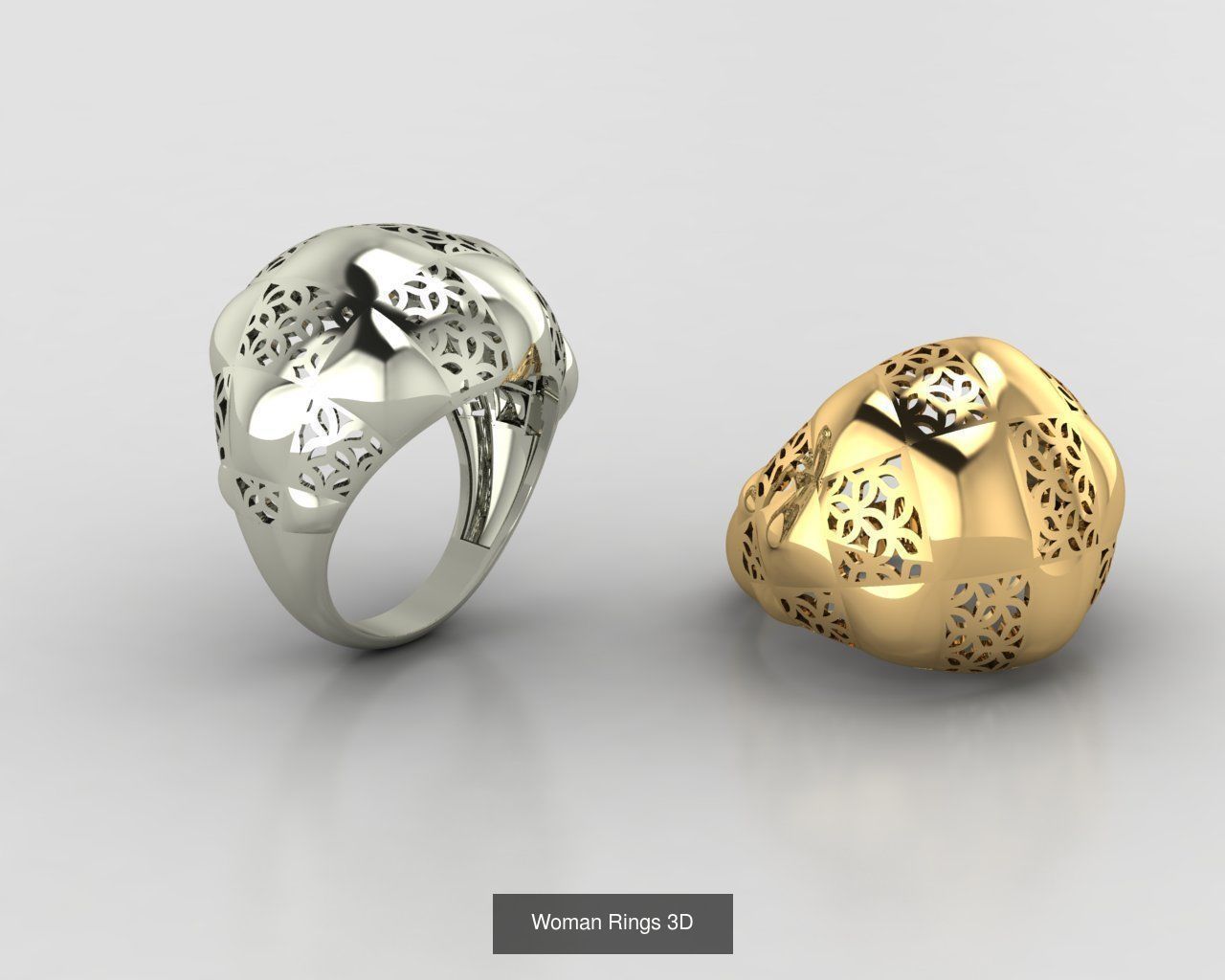 Woman Rings 59 Model 3D Print Model  3D Model Collection_36