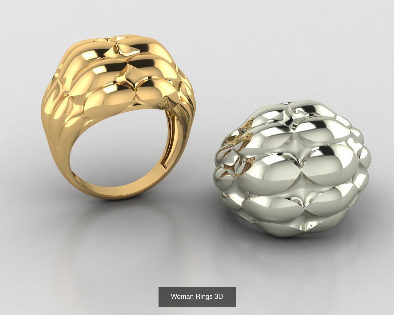 Woman Rings 59 Model 3D Print Model  3D Model Collection_39