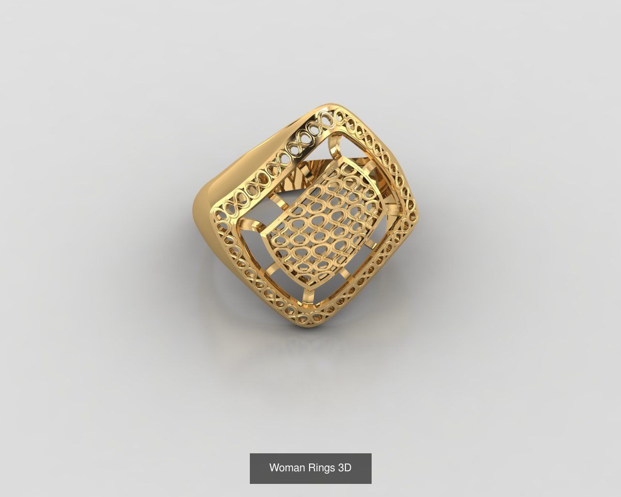 Woman Rings 59 Model 3D Print Model  3D Model Collection_14
