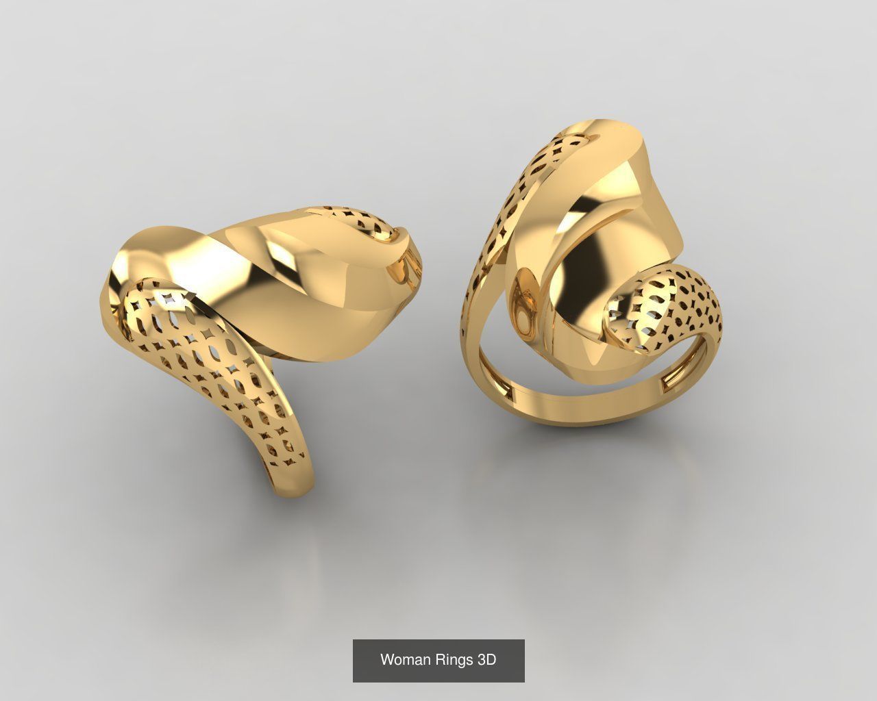 Woman Rings 59 Model 3D Print Model  3D Model Collection_18