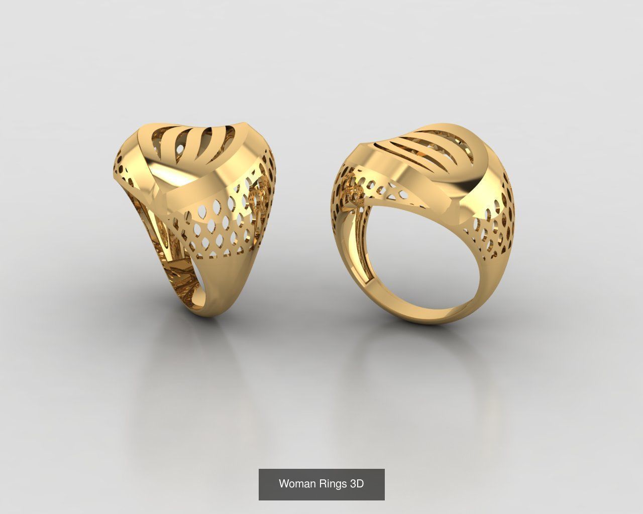 Woman Rings 59 Model 3D Print Model  3D Model Collection_47