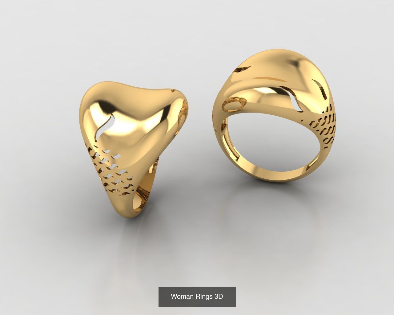 Woman Rings 59 Model 3D Print Model  3D Model Collection_12