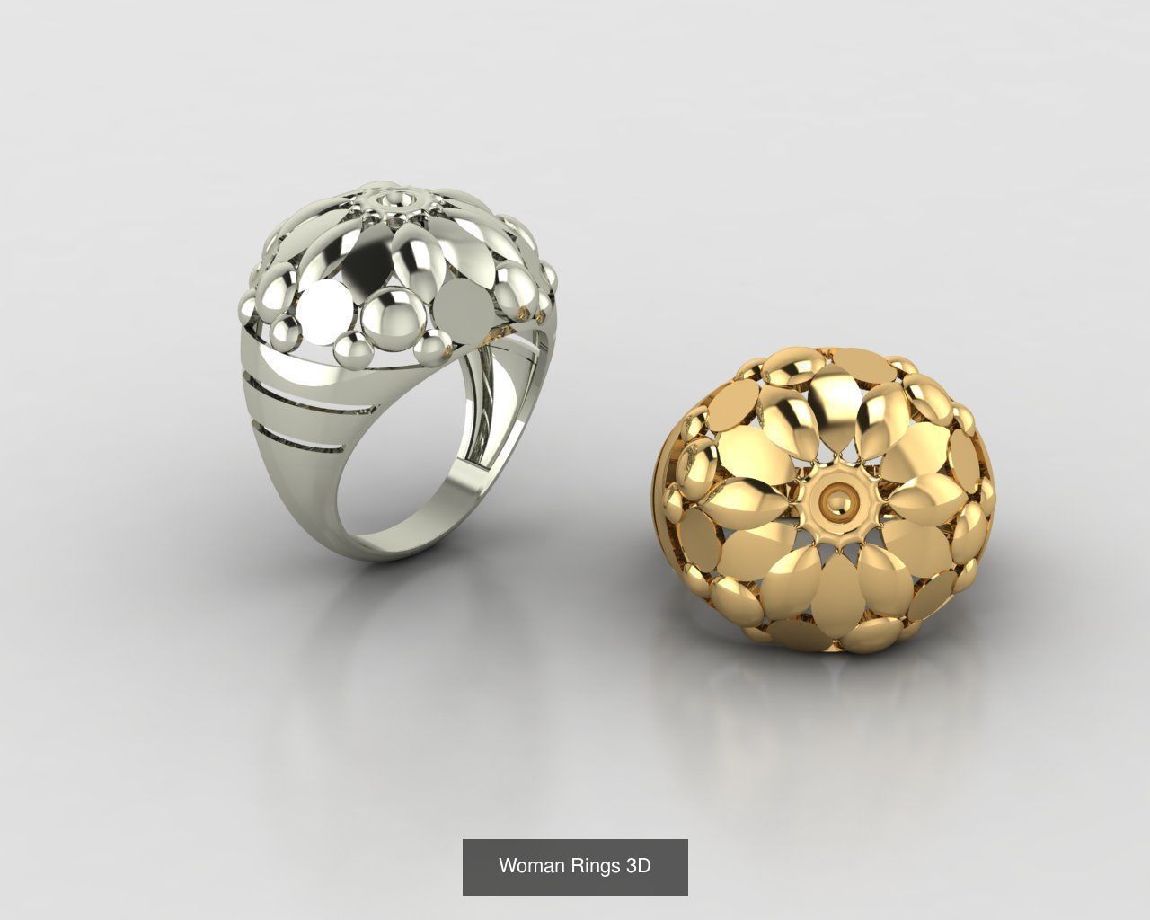 Woman Rings 59 Model 3D Print Model  3D Model Collection_32