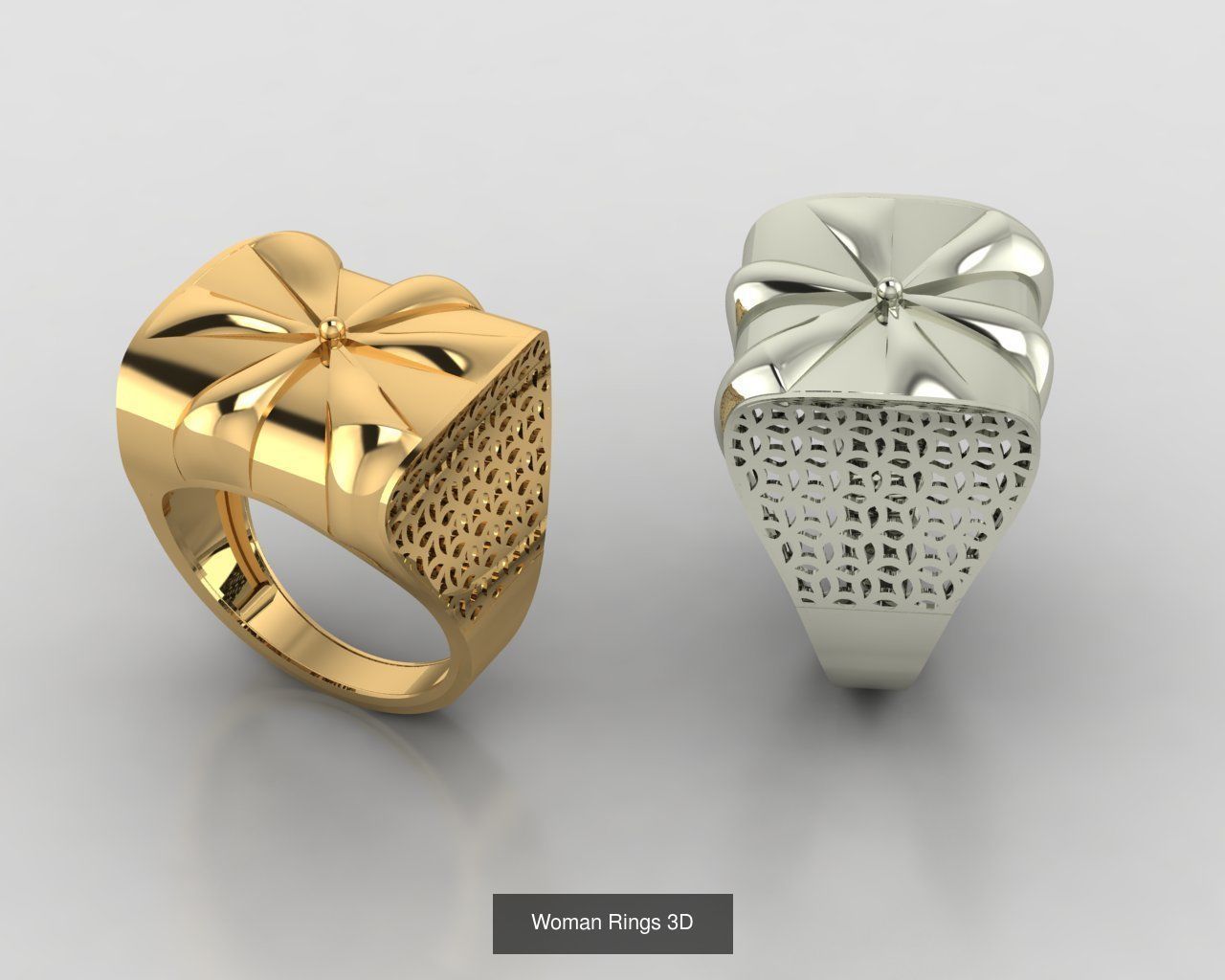 Woman Rings 59 Model 3D Print Model  3D Model Collection_24
