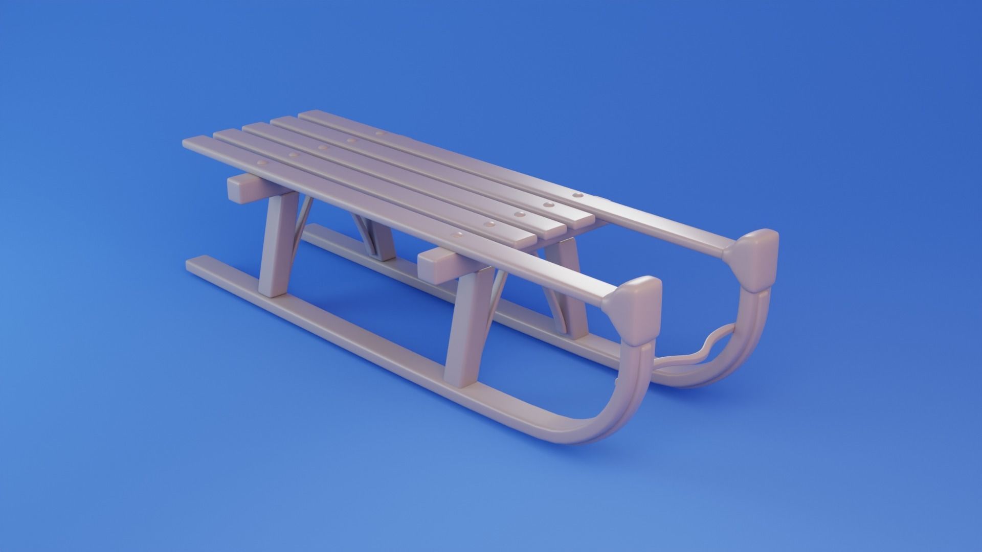 Cartoon stylized Sled sleigh Low-poly 3D model_7