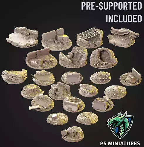 Mars Warzone Bases  3D print model