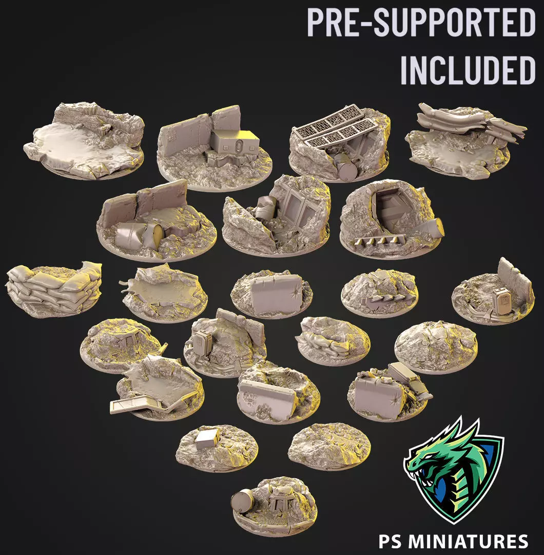 Mars Warzone Bases  3D print model_0