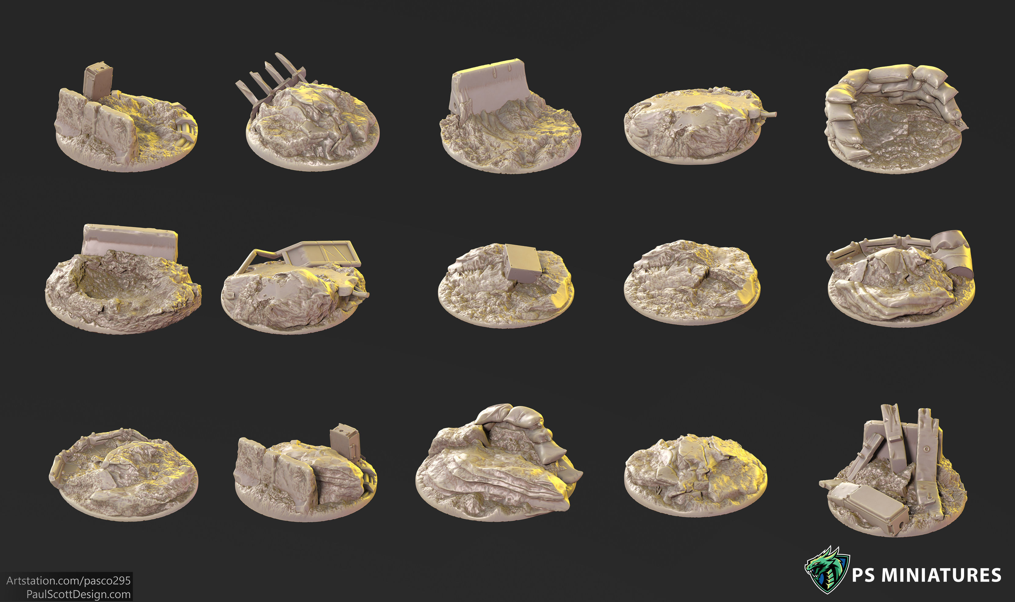 Mars Warzone Bases  3D print model_2