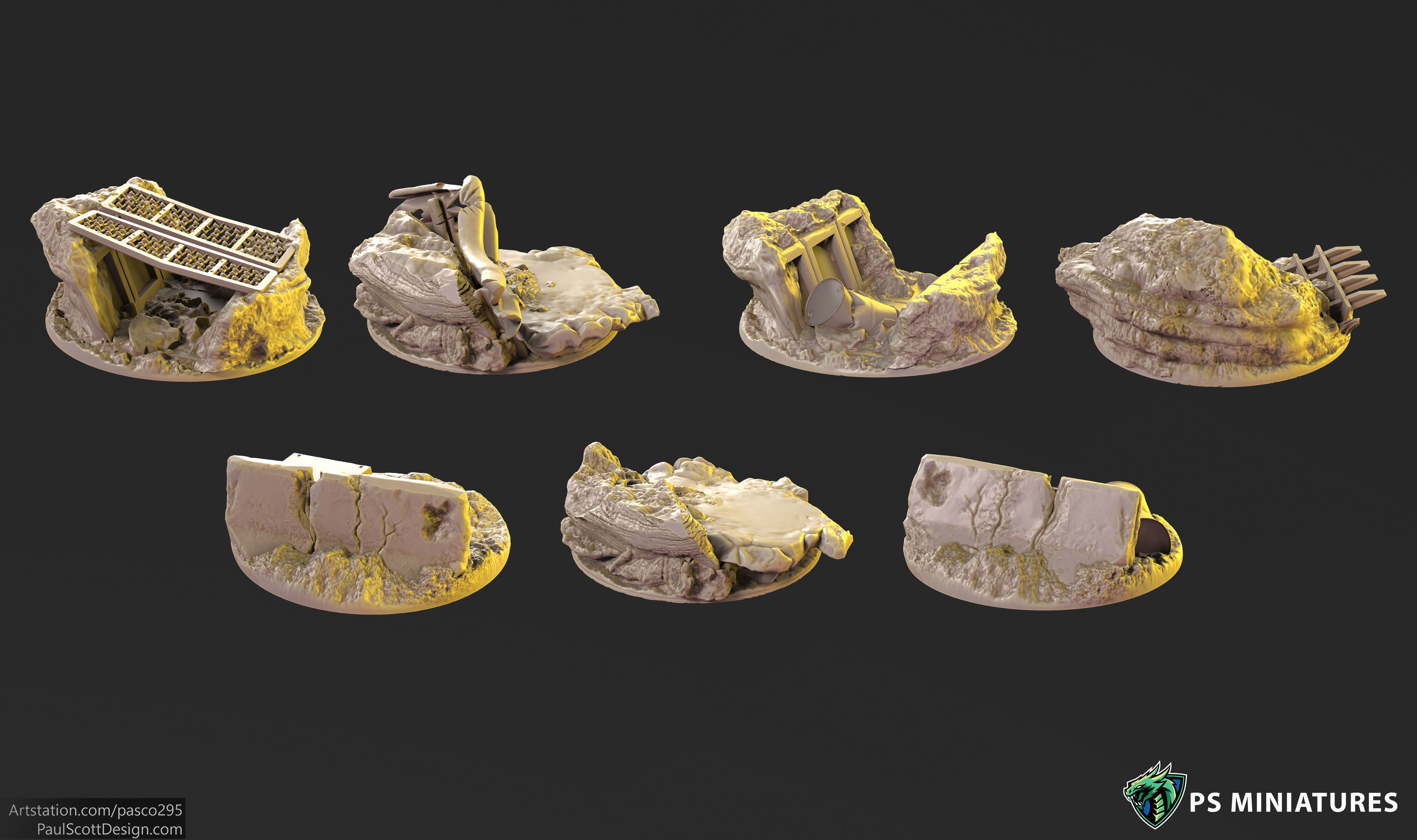 Mars Warzone Bases  3D print model_3