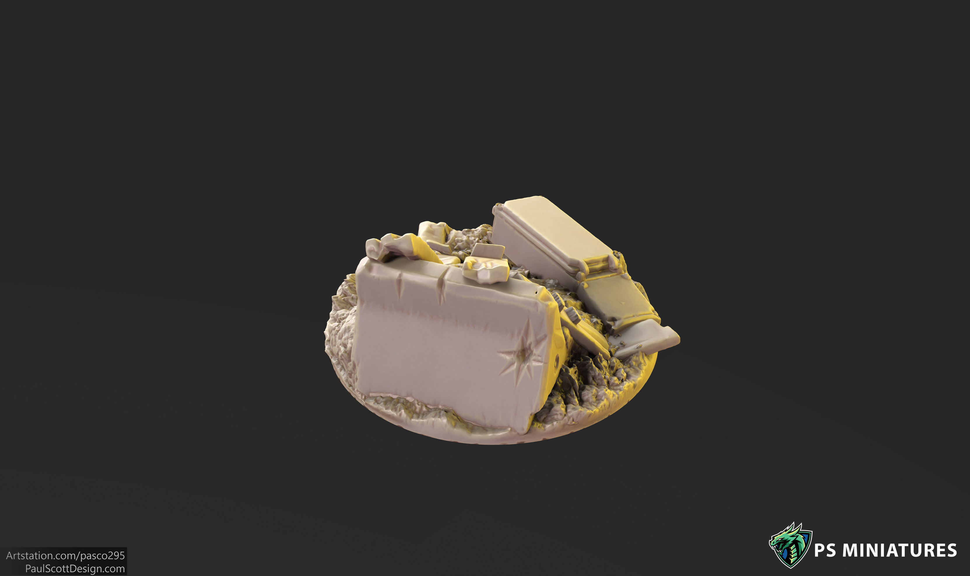 Mars Warzone Bases  3D print model_7