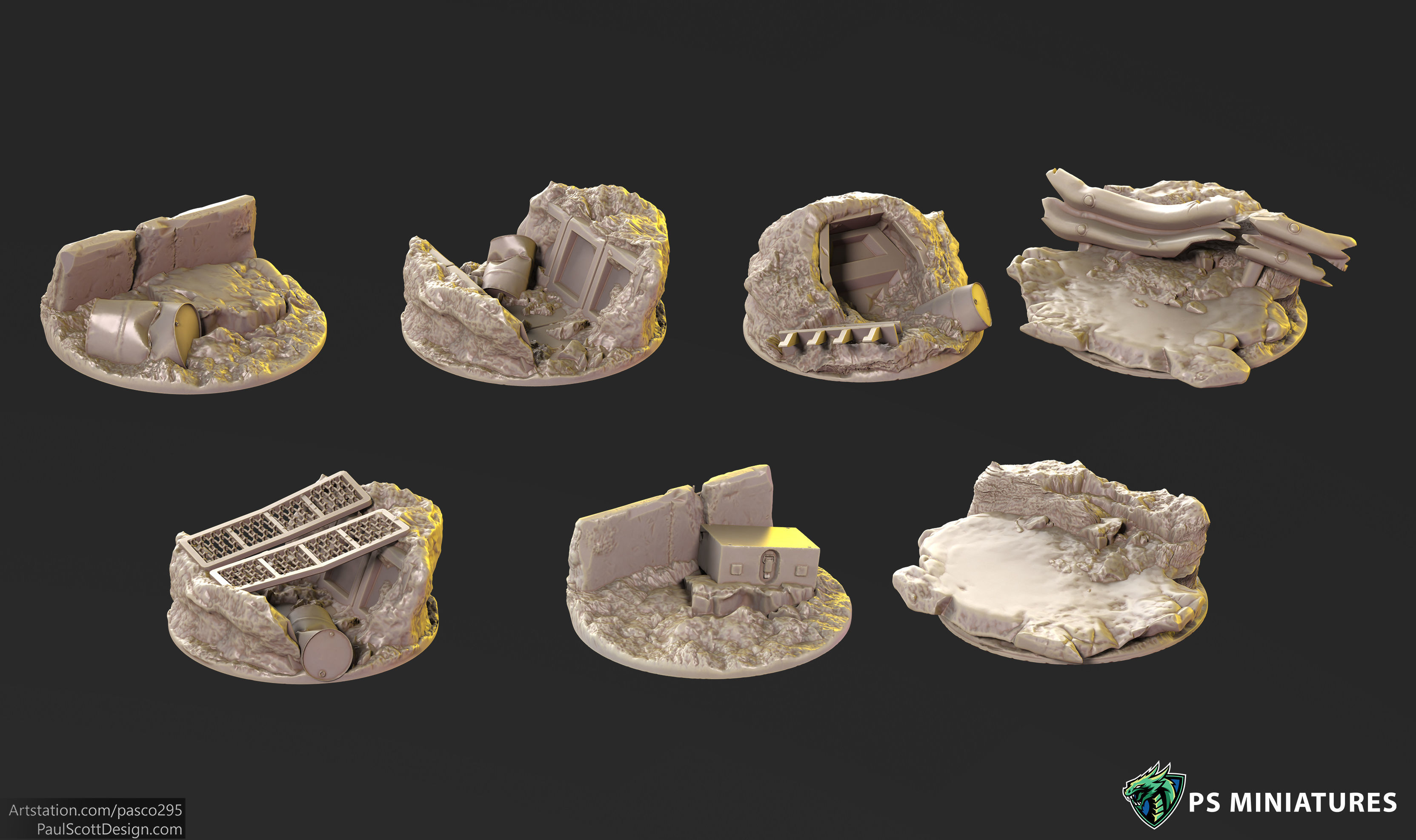 Mars Warzone Bases  3D print model_4