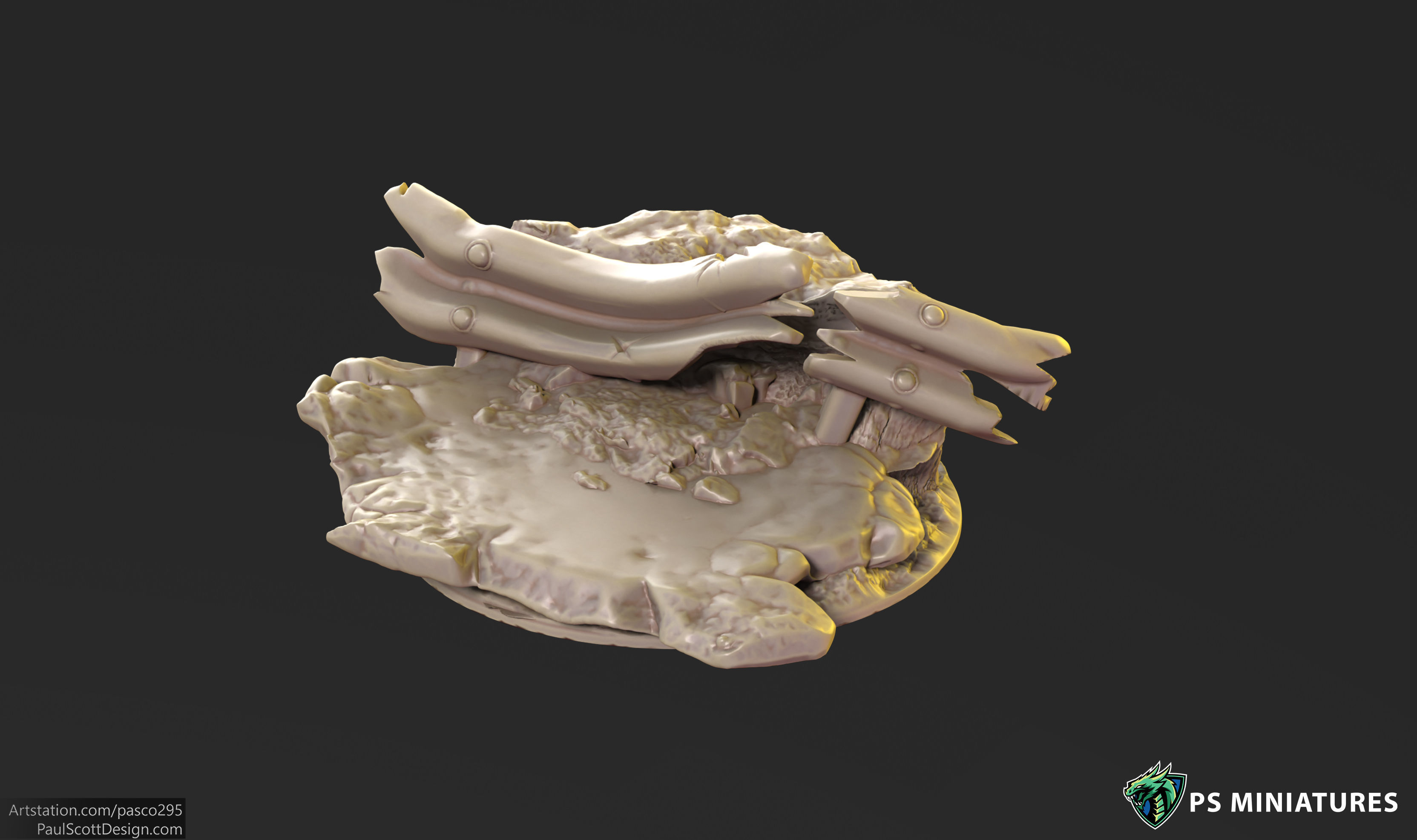 Mars Warzone Bases  3D print model_18