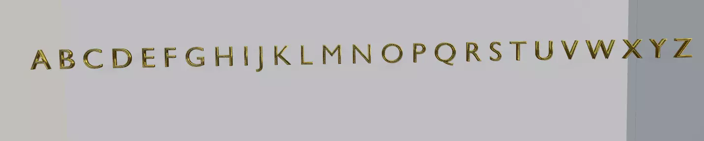 Alphabet with diamonds 3D model_0