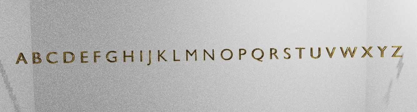 Alphabet with diamonds 3D model_8