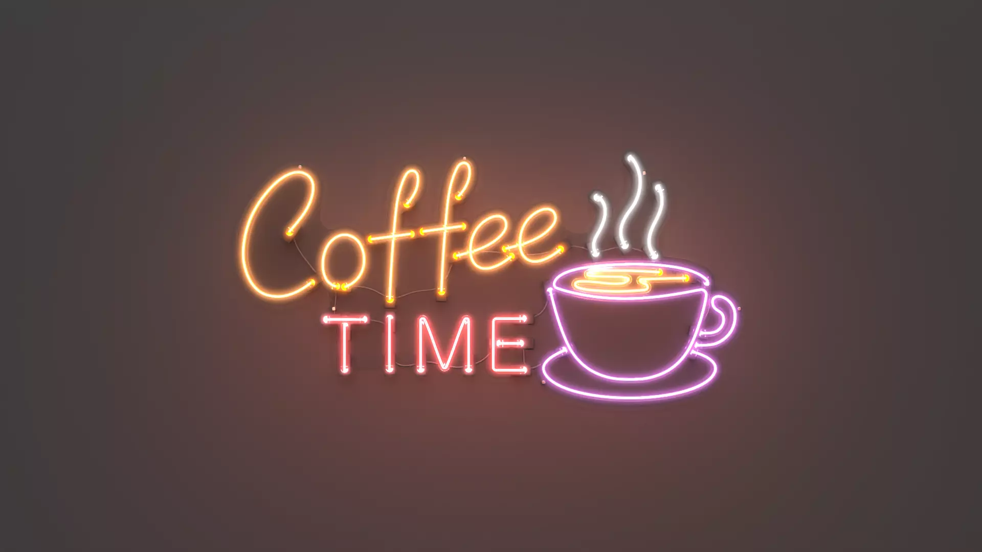 Coffee Time - Neon Sign 3D model_0