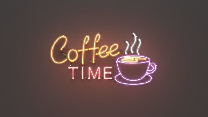 Coffee Time - Neon Sign 3D model